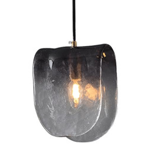 Nordic Industry Style Pendant Lamp, E14 Light Source Single Head Chandelier, Creative Personality Glass Hanging Light, Bedroom Dining Room Kitchen Decoration Light Fixtures