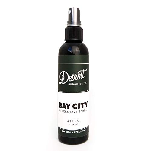 Detroit Grooming Co. Aftershave Tonic - Bay City - Bay Rum and Bergamot Scented for Men - Essential Oils Moisturize and Maintain Healthy and Toned Skin (4 oz)