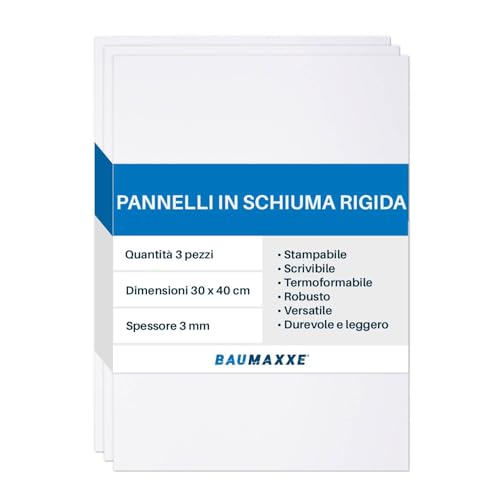 Set di 3 pannelli in PVC espanso rigido bianco I 30 x 40 cm I 3 mm I con pellicola protettiva su un lato I Plastica tagliata a misura I Interno ed esterno I az157