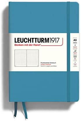 LEUCHTTURM1917 Notebook Medium A5, Hardcover, 251 numbered pages (Black, dotted)