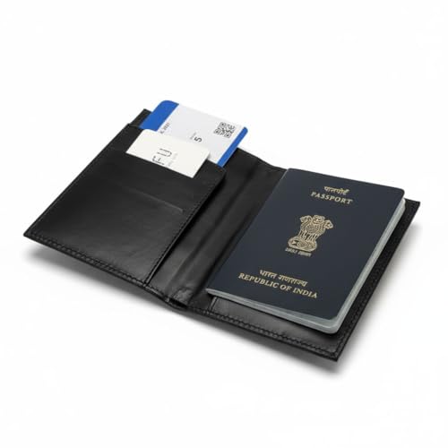 Image of Synthetic Leather Unisex Lightweight Magnetic Closure Passport Covers (Blue and Grey)
