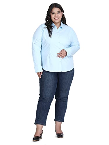 Image of Blue Ronin Full Sleeve Stylish Western Official Formal Shirts for Women Regular Fit Plus Size