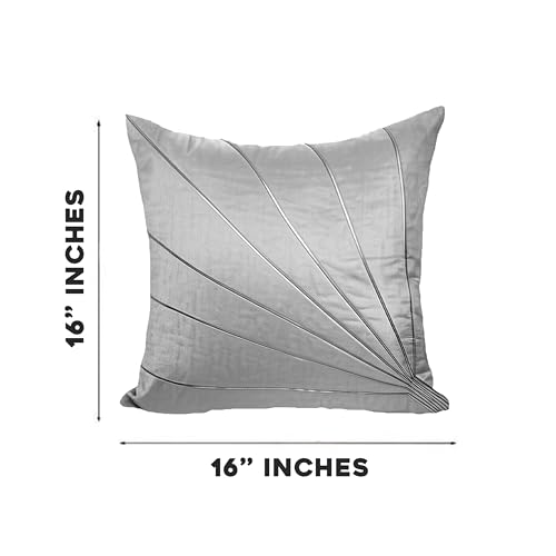 Image of Noor Silk Cushion Covers Pack of 7 | 16x16 Inches, Silver
