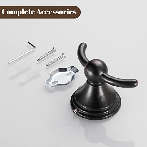 Wolibeer Bronze Towel Hooks,Bathroom Coat Hook Oil Rubbed Bronze,Farmhouse Robe Wall Hook Double Hanger Wall Mounted 2 Pack Bath Accessories #TOP6