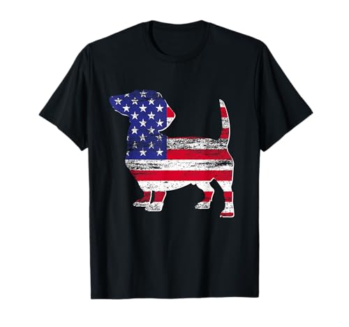 Dachshund American Flag USA Fan Dog Owner USA Flag Camiseta