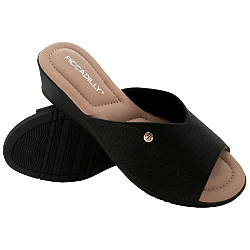 Tamanco Anabela Feminino Piccadilly Slide Palmilha Macia Leve 163008