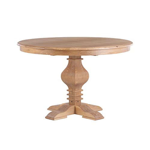 Powell Rustic Honey Natural Pedestal Round Top Sophia Dining Table #TOP5