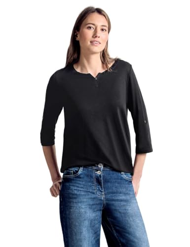 Cecil Damen 313172 Fenja T Shirt, Schwarz (Black), M EU