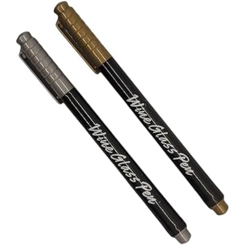 Innovarix Erasable Wine Glass Marker Pen Set - Gold & Silver Color - Write on Glass, Great for Weddings, Banquets and Parties