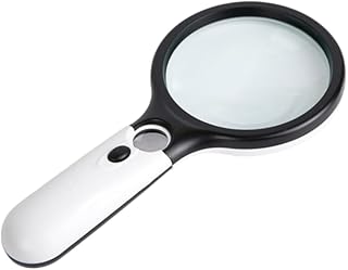 45X Magnifying Glass Handheld Magnifier 3 LED Light Lens Jewelry Loupe for Reading Jewelry Craft Coins Observation Hobby