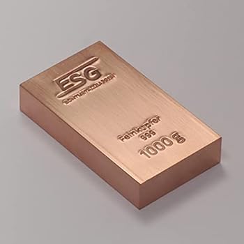 ESG 真鍮 1000gインゴット ESG 真鍮 1000gインゴット 1 kg copper ingot (Cu), beautifully