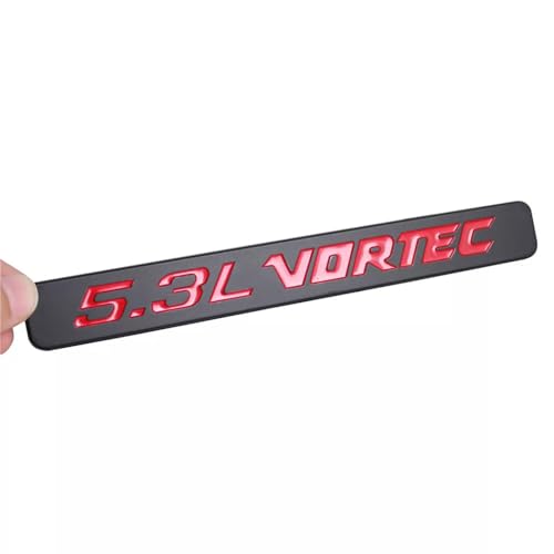 Image of Hood Door Side Emblems Engine 3D Badge Nameplate Decals Fits for 5.3l Vortec 2PCS (Black Red)