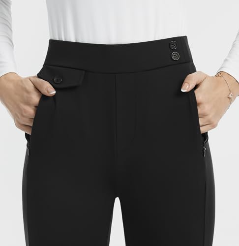 AFITNE Women's Yoga Dress Pants High Waist Pull On Stretchy Straight Leg Work Casual Slacks with Water-Repellent Fabric3