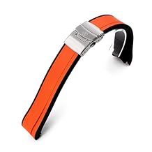 StrapXPro Rubber Watch Strap compatible with Seiko 5 Sport 5KX SRPD55 GMT SSK001, Orange