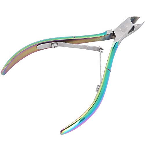 ZJchao Alicates de acero inoxidable para cutículas, tijeras para piel muerta, herramienta de manicura y pedicura con corte de para recortar púas de uñas (color negro)