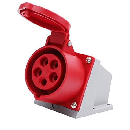 KAMSTEALTH Industrial Plug and Socket Set 3 Phase 5 Pin 32 Ampere (Wall Socket)