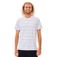 Rip Curl - Men's - Plain Stripe Tee - White/Blue - Medium