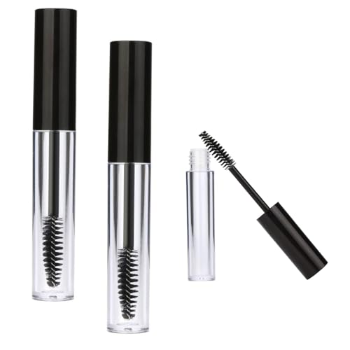10ml 空のマスカラチューブ ワンド付き - 透明ポータブルまつげクリーム容器ボトル DIYメイクアップ用 コンパクトリップグロスバイアル 軽量化粧品ツール 詰め替え可能なプラスチックチューブ まつげ成長オイル用