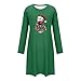 Women's Fashion Pajamas Christmas Wine Glass Printed Long Sleeve Nightgown Casual Cozy Crewneck Short Nightdress