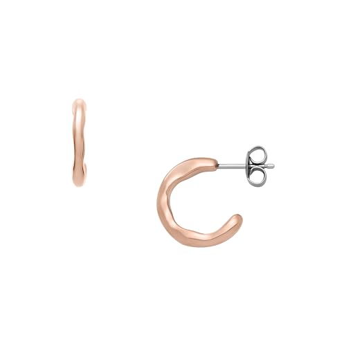 Skagen Women's Moderne Stak Rose Gold-Tone Stainless Steel Hoop Earrings