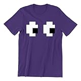 Funny Halloween Group Costume Ghost Eyes Retro Unisex Men's T-Shirt, L, Purple
