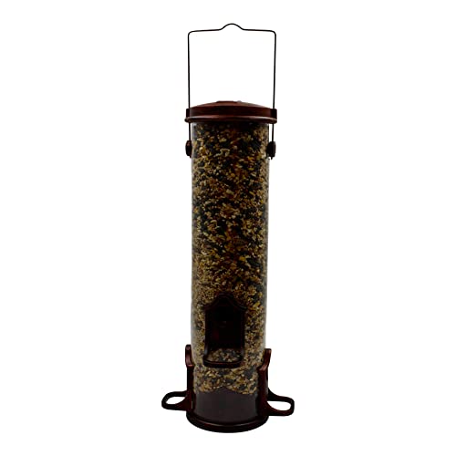 Backyard Essentials Bird Feeder, 4 Port Standard Copper Tube Feeder, With Metal Cap, Perches And Feeding Ports, Holds 7 Cups Of Wild Bird Seed #TOP4