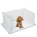 Dog Litter Box with High Walls,Indoor Dog Potty for Small and Medium Dogs Like Corgie French Bulldog,etc.No Spill Silicone Pee Pad Holder Tray for Dogs Work with Most Training Pads and Easy to Clean.