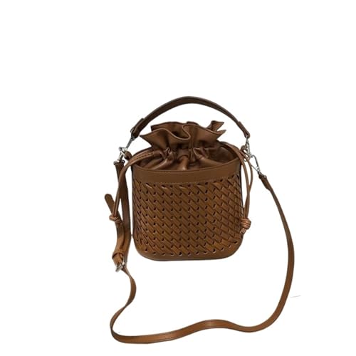 Sac bandoulière creux tissé femme et sac seau d'été décontracté pour le travail