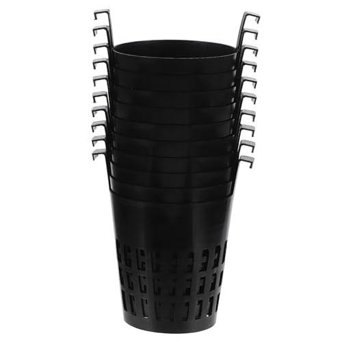 BESPORTBLE 1 Juego Cesta De Plantas con Gancho Cestas Cesta De La Planta Canasta De Mantas Macetas Transparentes Cesta De Orquídeas Bol Juguete Cesta con Gancho Páginas Black 10 Piezas