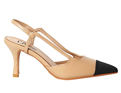C.paravano Slingback Pumps I Women's Pumps I Slingback Heels For Women I Women's Slingback I Slingback Pumps I Beige Slingback Pumps I Beige Slingback (Size 38, Beige Heels) #TOP7