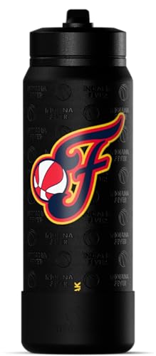 Hydrapeak WNBA Officially Licensed Indiana Fever 26oz Active Stainless Steel Water Bottle with Flip Straw Lid, Leakproof, Insulated with Carry Handle for Class, Work, or Gym