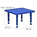 Flash Furniture Wren 24'' Square Blue Plastic Height Adjustable Activity Table