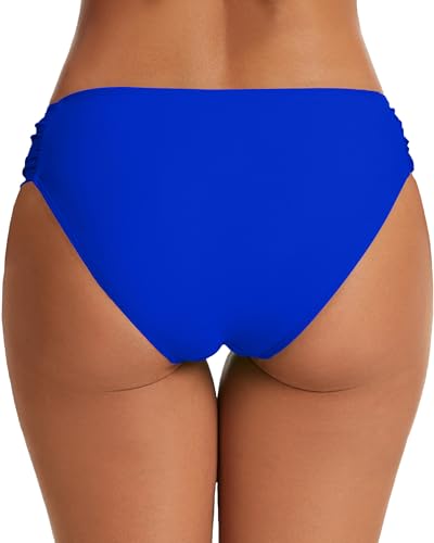 Image of Women's Bathing Suit Bottoms Full Coverage Ruched Bikini Tankini Bottom Swimsuit Brief