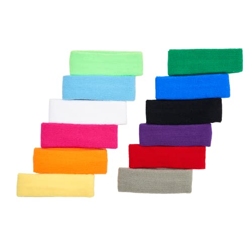 Mallofusa 12 Pcs Sports Basketball Headband /Sweatband Head Sweat Band/Brace Outdoor #TOP1
