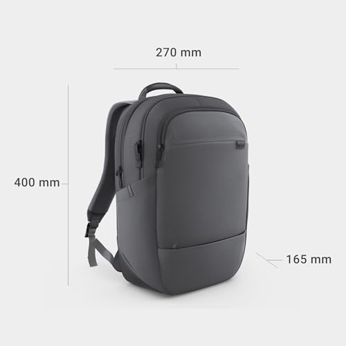 Dell Pro 13-14 Plus EcoLoop Sac à dos - CP5426G, Gris – Sac compact pour PC 14 pouces en plastique recyclé des océans, matériaux durables, bandes réfléchissantes