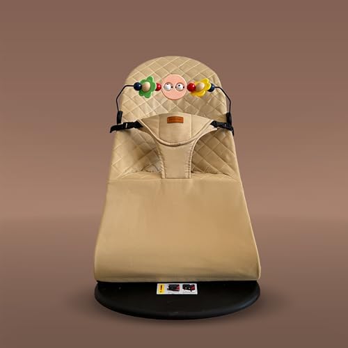 Sweden Baby Premium Cotton Üç Kademeli Oyuncaklı Sallanan Ana Kucağı – Katlanır ve Taşıma Çantalı (Krem) - Görsel 3