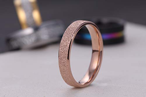 Love Beauties 4Mm Women's Titanium Rose Gold Wedding Band Ring (6.5) #TOP2