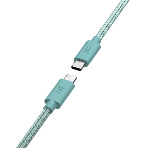 Juice Braided Type C 2m Charging Cable, Fast Charge Braided Data Lead Compatible with iPhone 17, 17 Pro, 17 Pro Max, iPad Air 5, Galaxy S24 Ultra, Mi 11, Pixel 9 – Teal