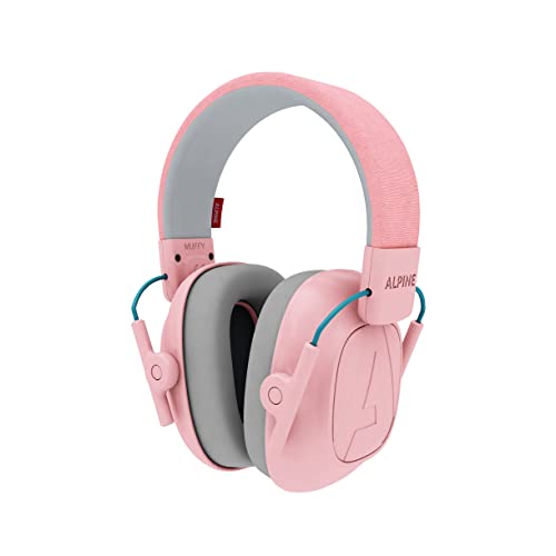 Alpine Muffy Kids Ear Defenders Children aged up to 16 – CE & UKCA Certified – 25 dB Noise Cancelling Headphone for Autism, Sensory Aid – Premium Hearing Protection with Adjustable Headband – Pink