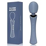 EUOTHY Handheld Massager for Muscle Relief - Portable, Waterproof, Soft Silicone, USB Rechargeable with 12 Vibration Patterns & 3 Speeds - Targets Back, Foot, Arm Pain(Dove Blue)