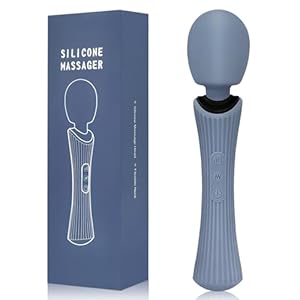 Handheld Massager for Muscle Relief – Portable, Waterproof, Soft Silicone, USB Rechargeable with 12 Vibration Patterns & 3 Speeds – Targets Back, Foot, Arm Pain (Dove Blue)