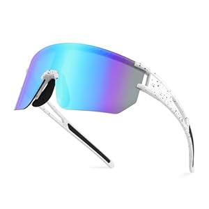 WANWAN Men Women Cycling Sunglasses, 80s Sport Baseball Mirrored Sun Glasses for Youth Adults Running Softball