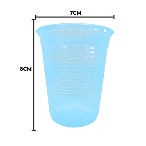 Copo Descartável Azul Neon de Festa - 200ml - 50 Unidades