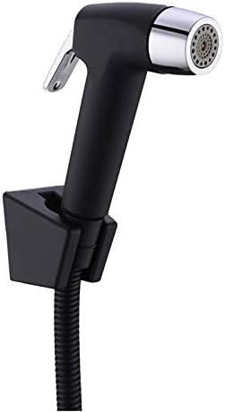 Toilet Black Hand HeldDiaper Sprayer Shower Two Function Spray Douche Kit Jet 304 Stainless Steel with Hose(Black)