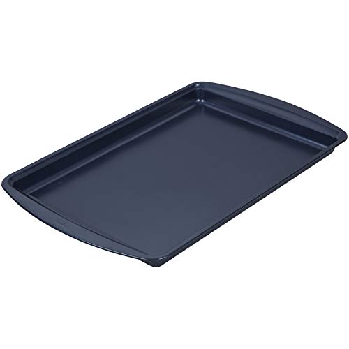 Wilton Non-Stick Diamond-Infused Large Navy Blue Cookie Sheet With Gold Cooling Grid Set, 11 X 17 #TOP4