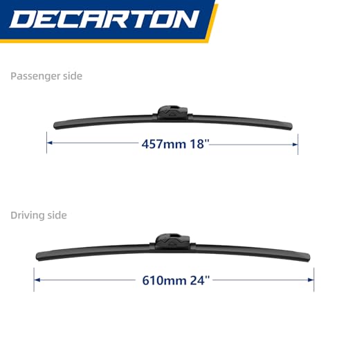 Image of DCCARTON Front Wiper Blades Replacement for Nissan Frontier 2005-2025 | Windshield Wiper Blade Genuine Replacement 24 inch /18 inch (Set of 2)