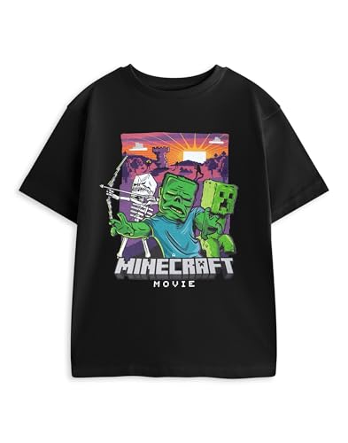 Minecraft Camiseta gráfica para niños con opciones de videojuegos, personajes temáticos, cuello redondo, manga corta, de ajuste holgado, 5-6 años