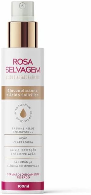 Rosa Selvagem Creme Corporal com Óleo de Rosa Mosqueta, Vitamina C, Ácido Kójico e Niacinamida, 100 mL