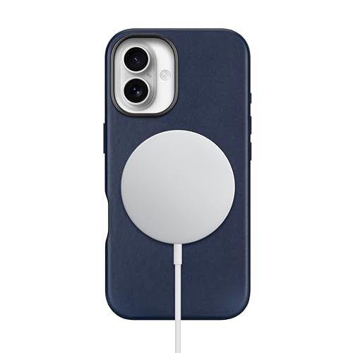 Étui en cuir iPhone 16 bleu véritable MagSafe maogoam - 6