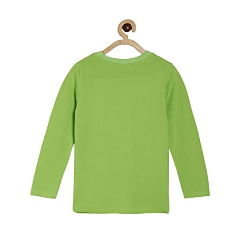Image of miniklub Boys Green Printed Cotton T-Shirt